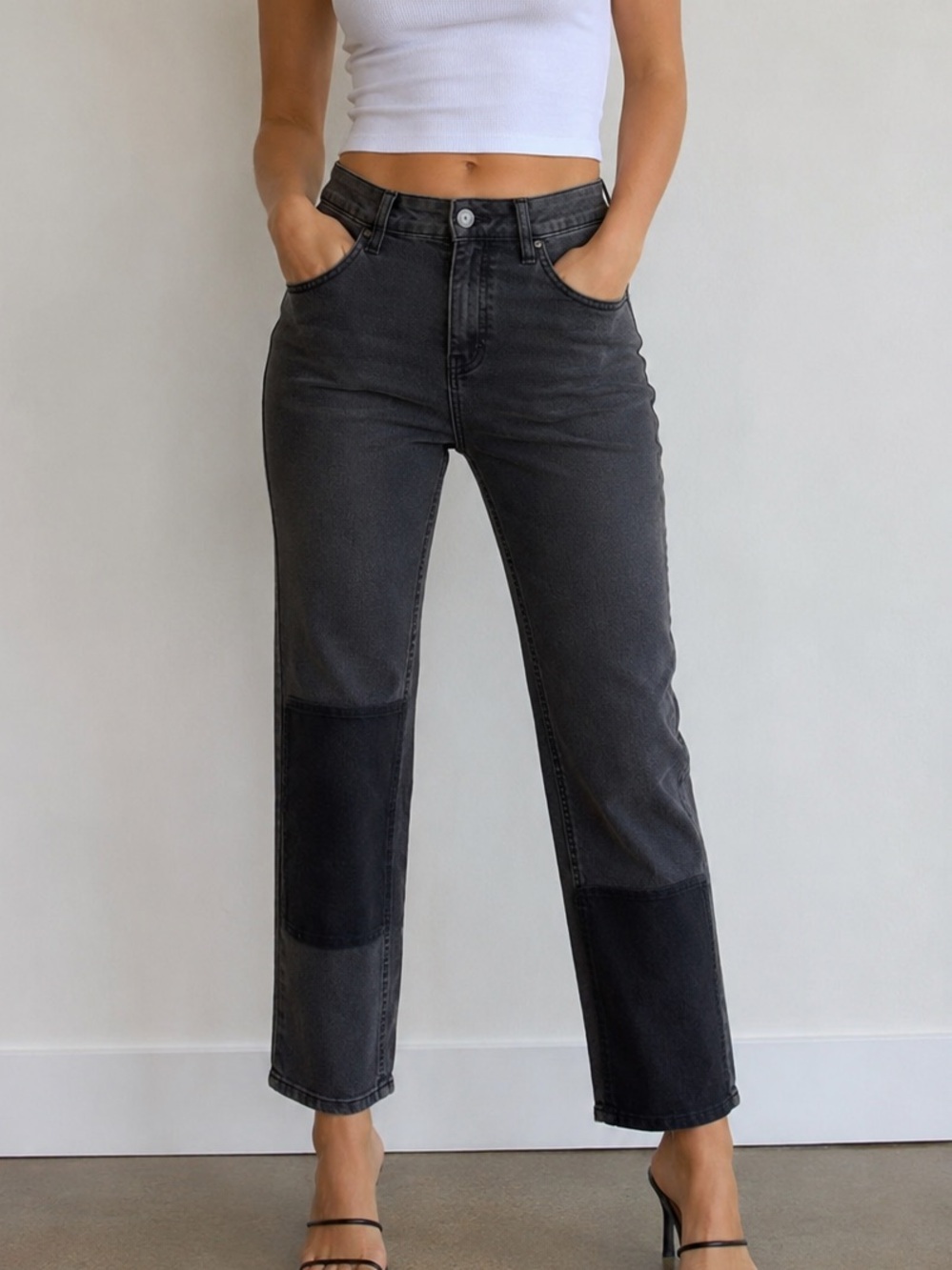 Indigo rein striped straight leg jeans